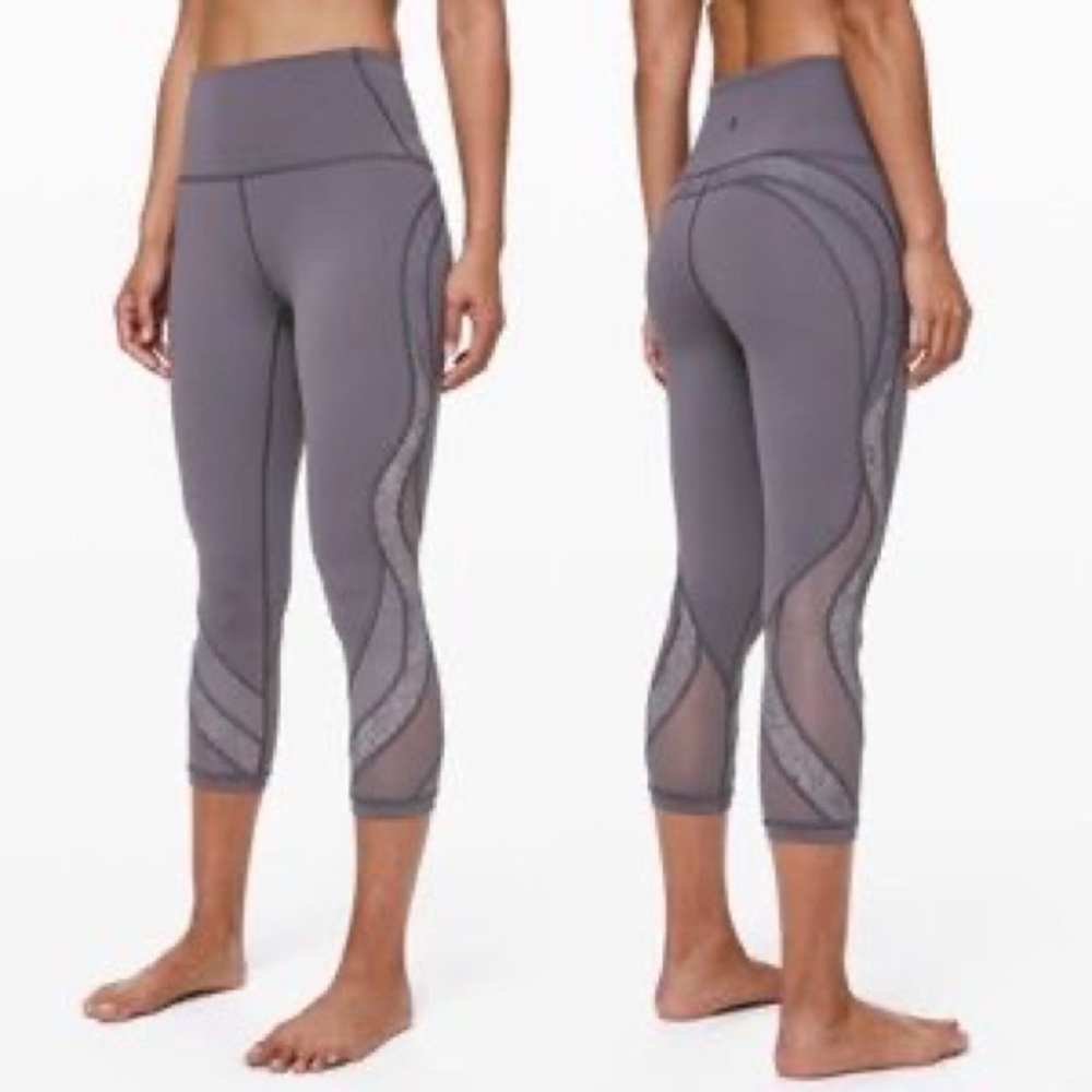 Sold! Lululemon crop wunder under lace in moonwalk leggings